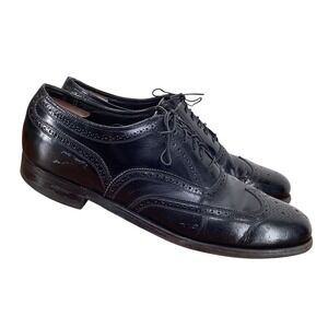 Vintage Florsheim Imperial Black Wingtips 92329 Size 12 D Made In USA Brogue